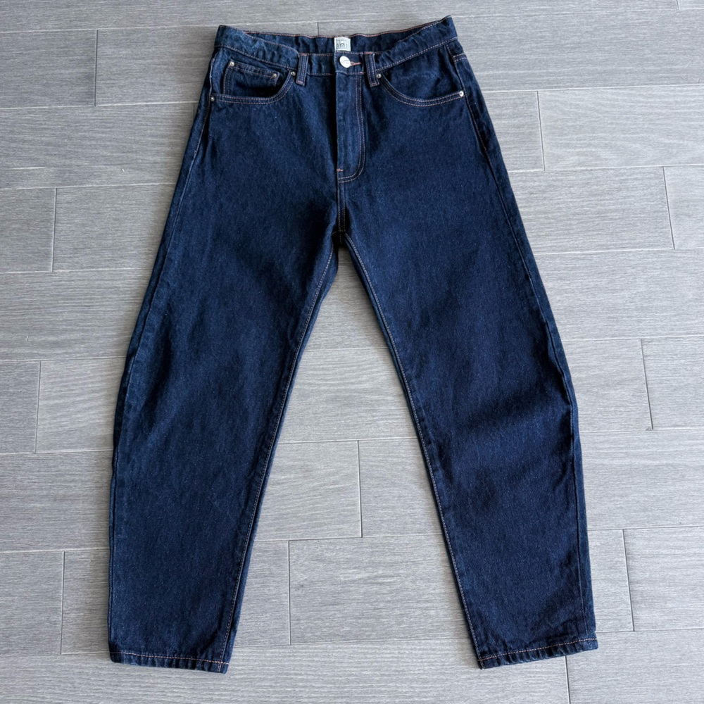 Totême Barrel Leg Jeans Raw Blue Wash 26 Organic Cotton High Rise Made in Italy - Picture 14 of 16